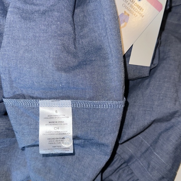 French Connection Blue Flutter Sleeve Midi Sundress - Picture 5 of 5